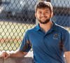 Two Toned B Logo Blue/Grey Short Sleeve Polo