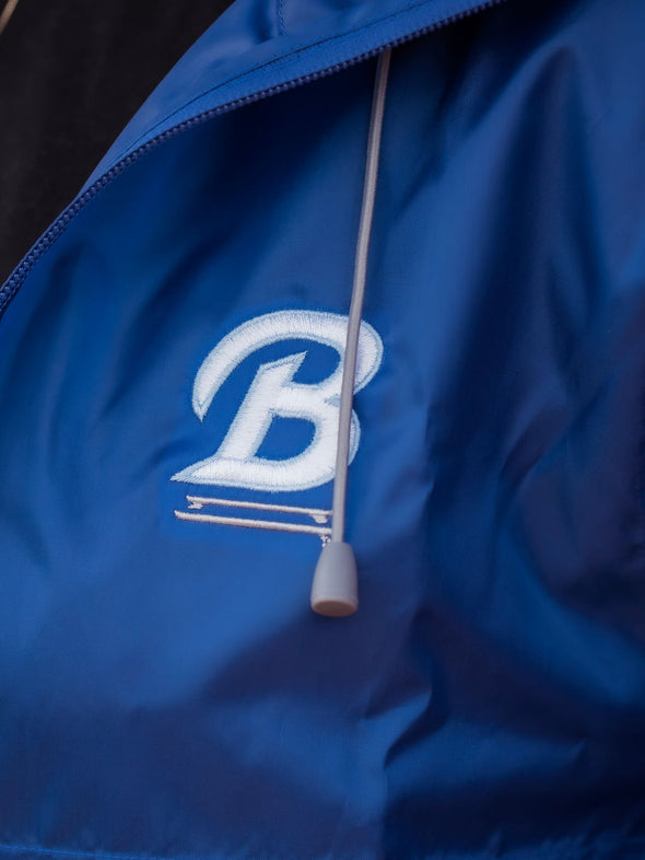 B Logo Embroidered Blue Rain Jacket