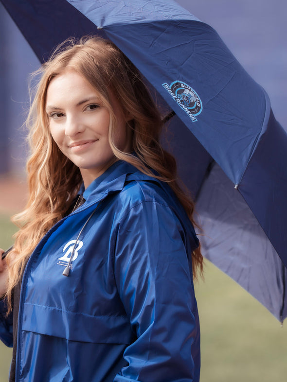 B Logo Embroidered Blue Rain Jacket