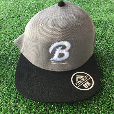 B Logo Grey and Black Flat Bill